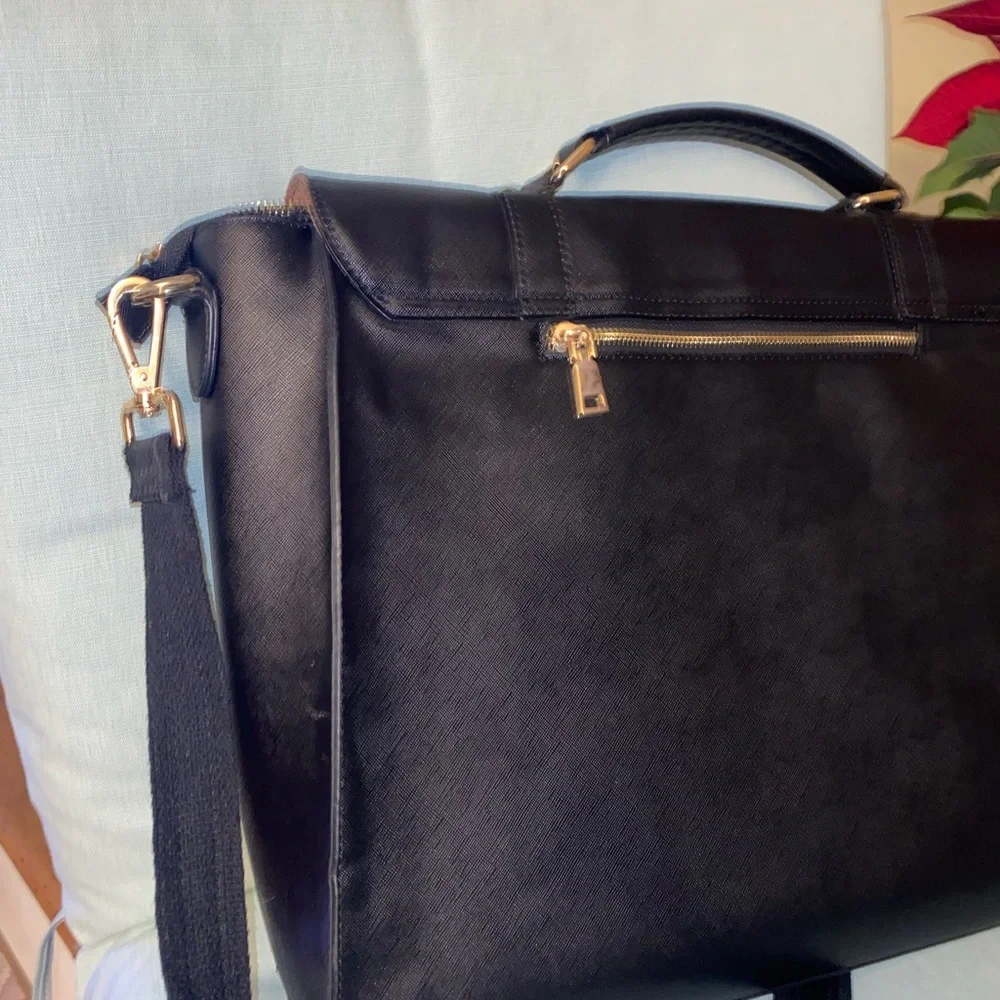 Sophisticated Black Leather Briefcase for Men